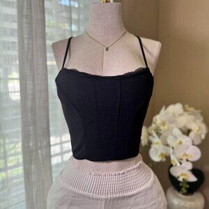 Women's Black Corset Top W/ Lace
